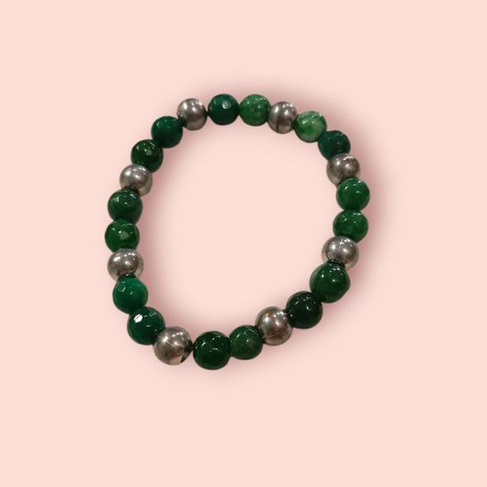 Armband Grün und Silber
