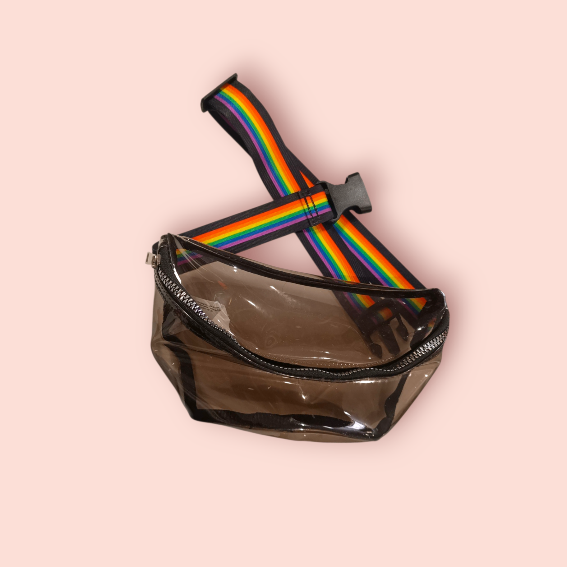 Primark Gürteltasche Transparent mit Regenbogenmuster
