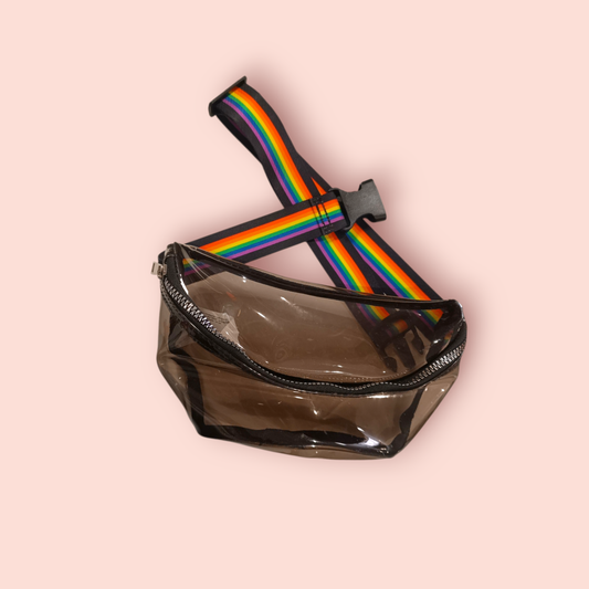 Primark Gürteltasche Transparent mit Regenbogenmuster