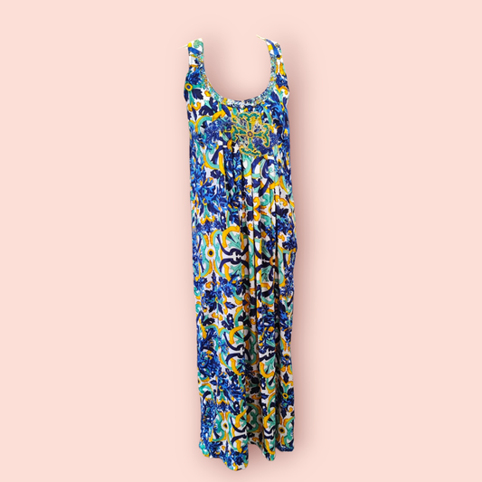 Antica Sartoria Kleid One Size Blau, Gelb, Weiß, Grün