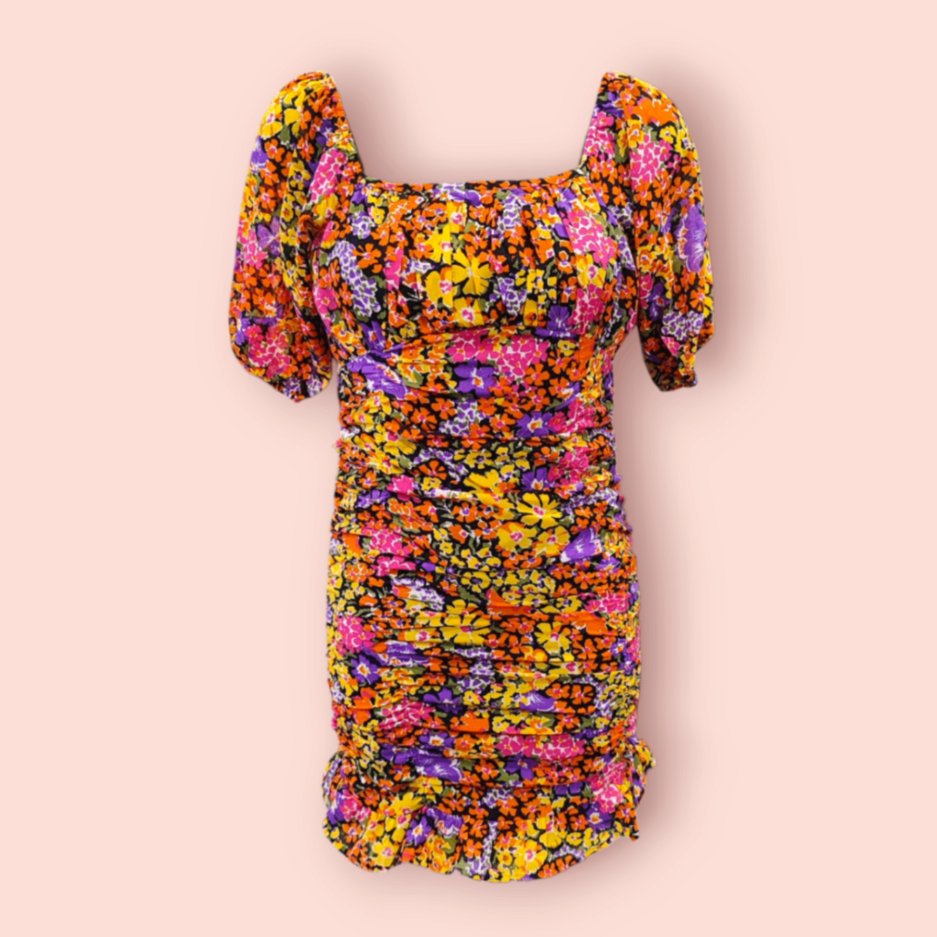 Influence Kleid S Bunt mit Pink, Orange, Gelb und Lila