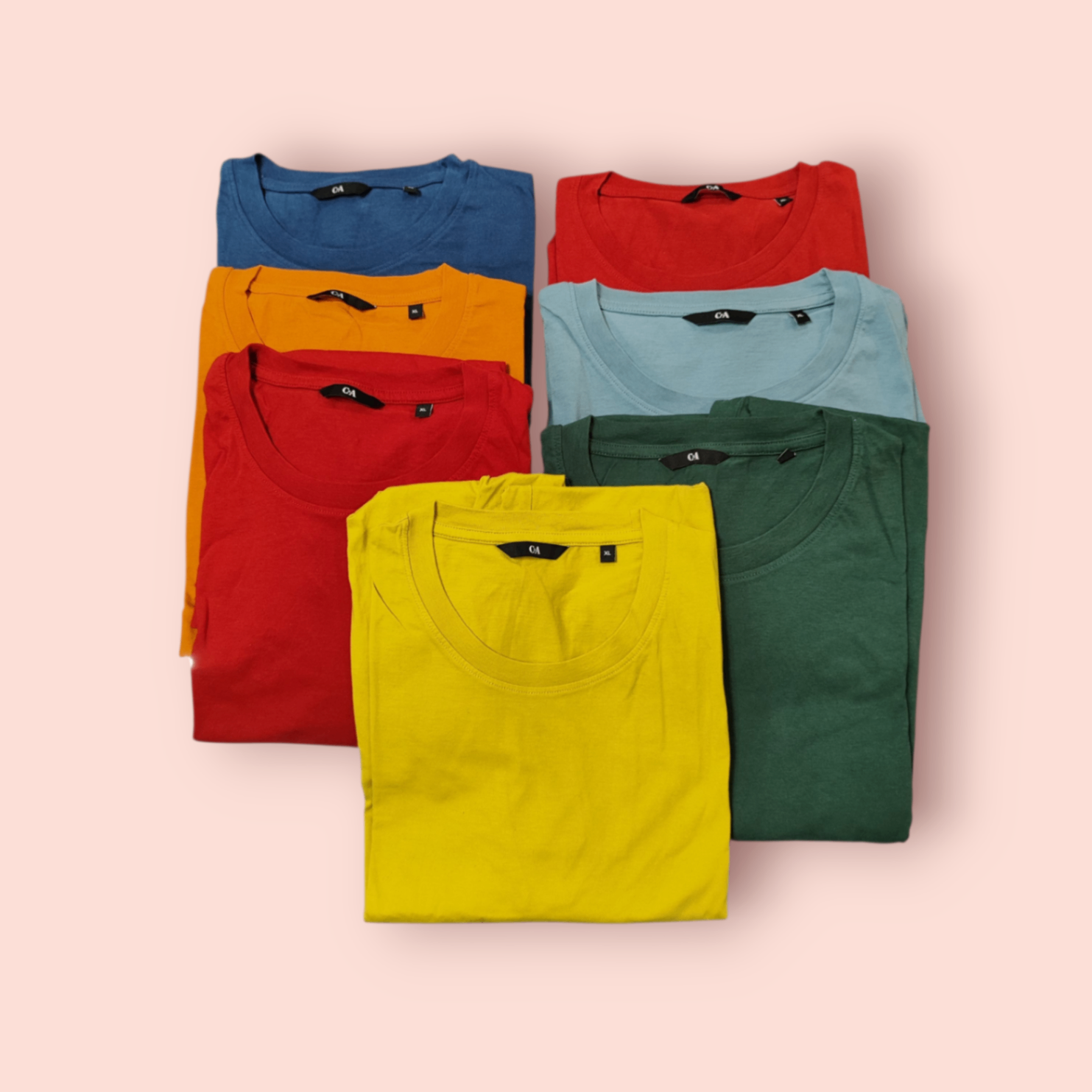 C&A T-Shirt XL Bunt gemischt (Blau, Rot, Gelb, Grün, Hellblau)