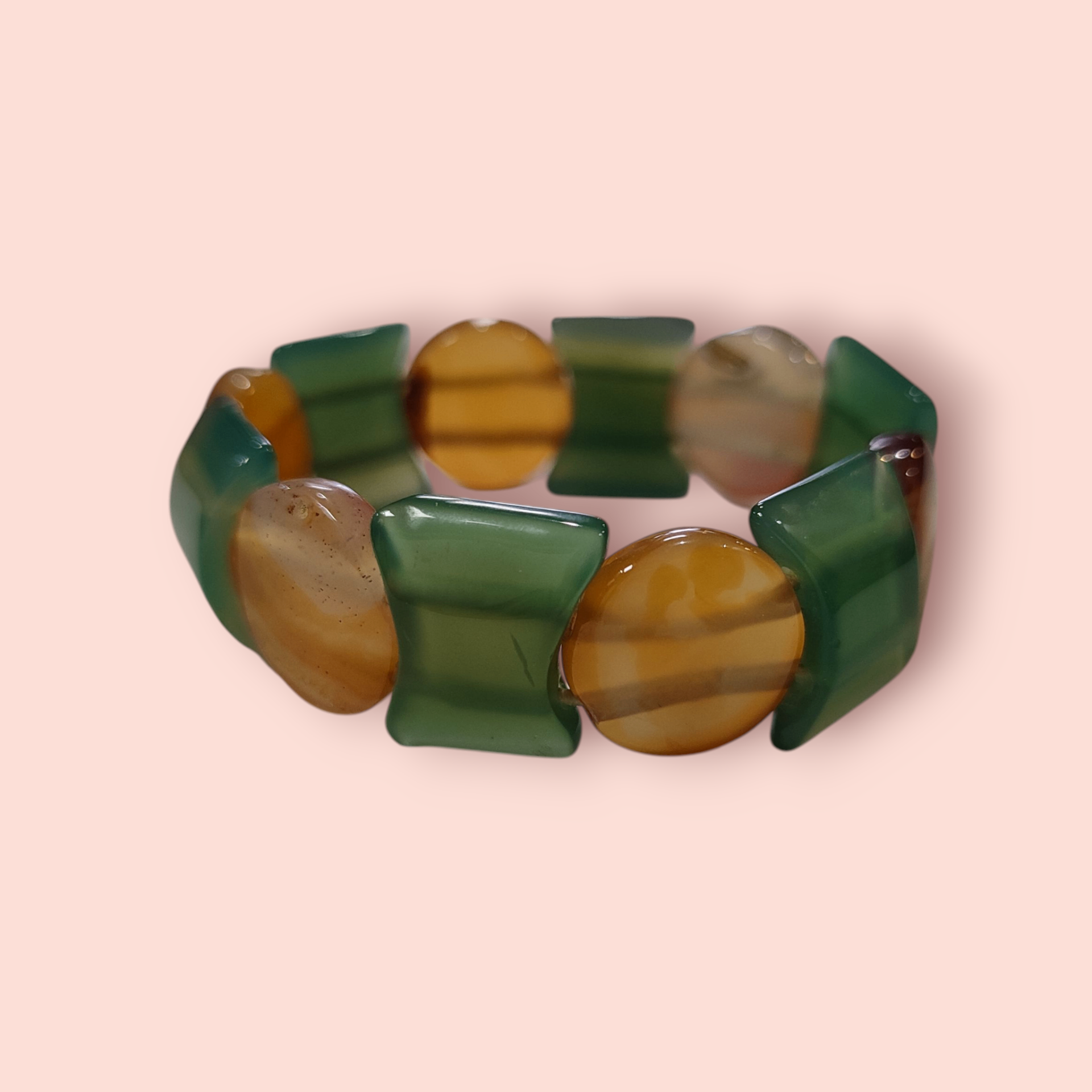 Armband Grün, Braun, Orange