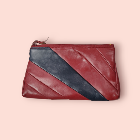 Vintage Kosmetiktasche Rot und Blau