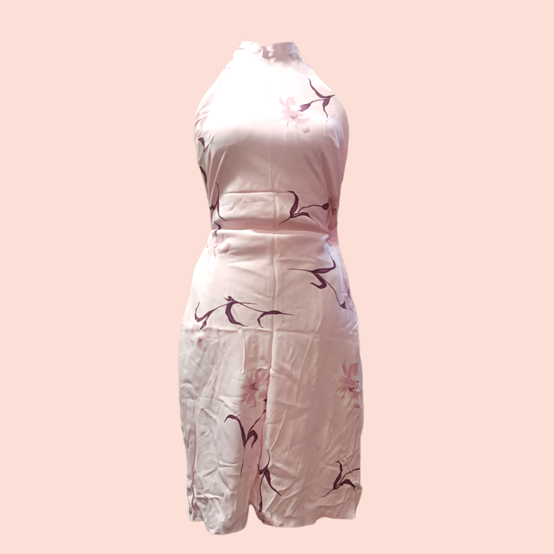 Kleid S Hellrosa mit Blumen
