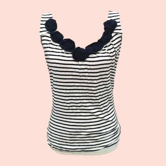 Review Trägertop M Weiß mit schwarzen Streifen