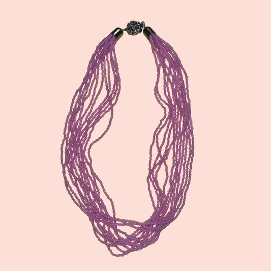 Halskette bunte gedrehte Perlenreihen