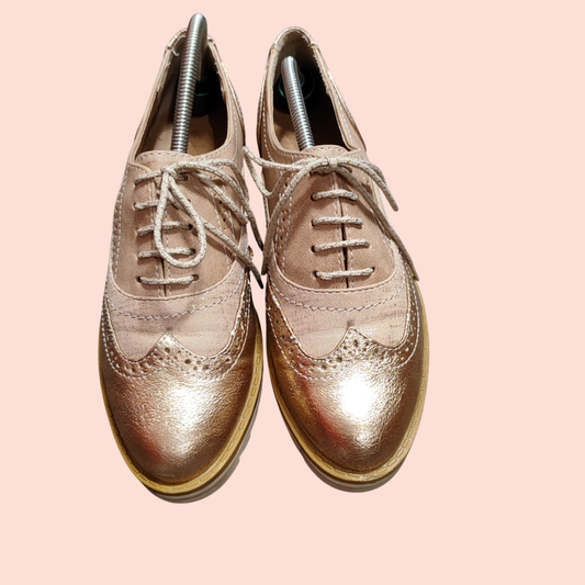 Schnurschuhe 38 Rosé und Gold