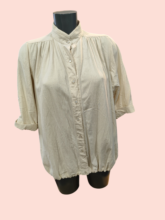 Vintage Leinenbluse M Beige