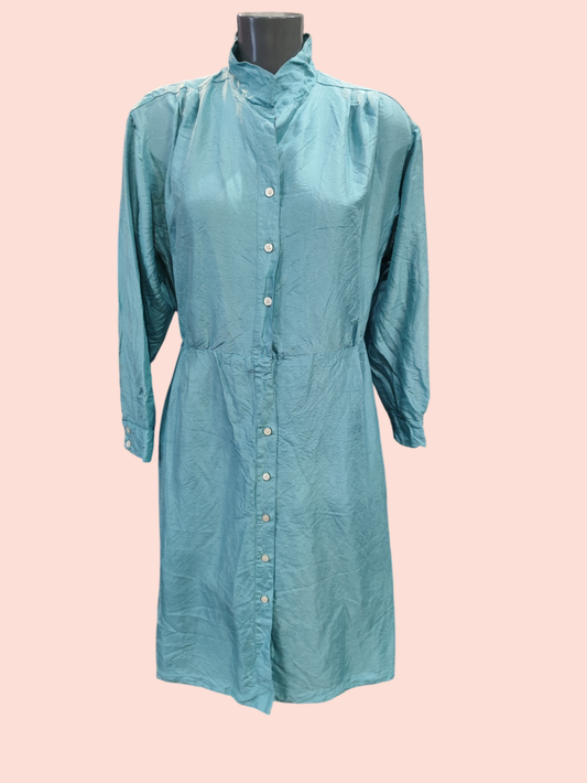 Vintage Seidenkleid M Türkis