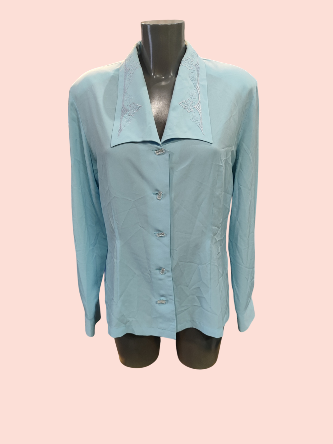 Vintage Bluse M Hellblau
