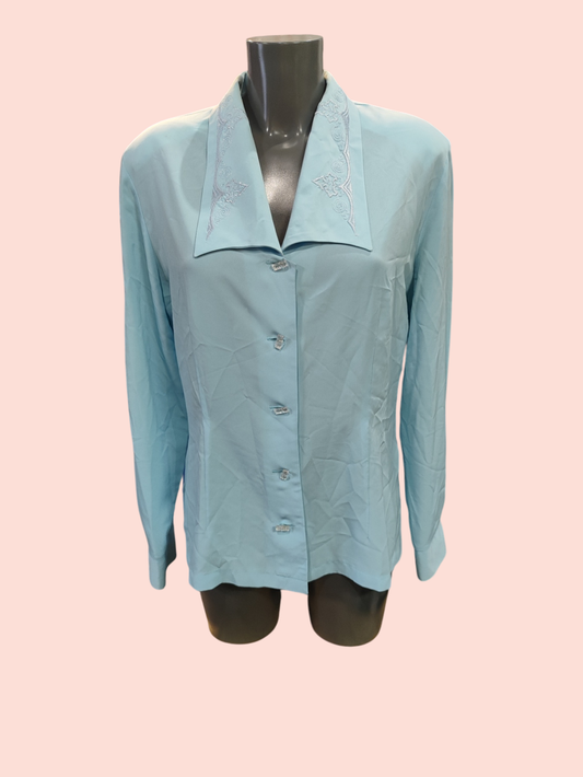 Vintage Bluse M Hellblau