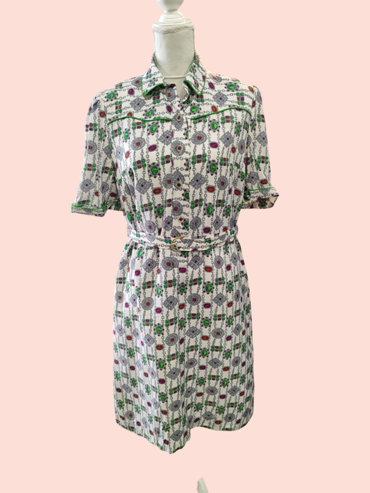 Vintage Kleid M Bunt