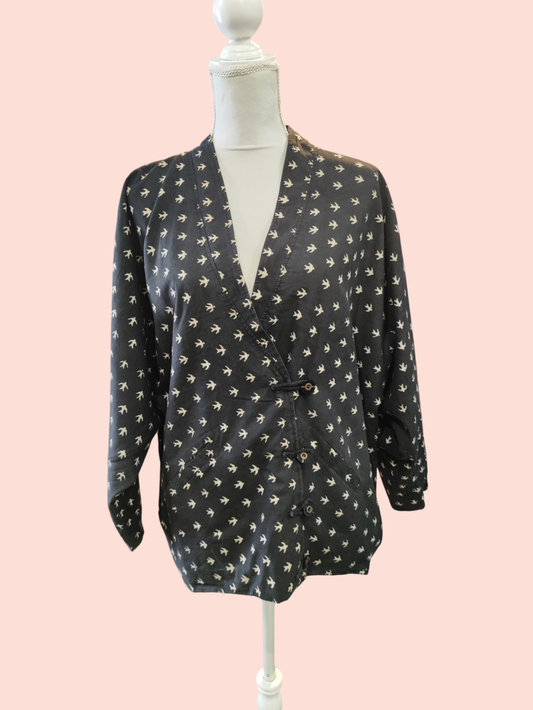 Vintage Blazer one size Schwarz-Weiß