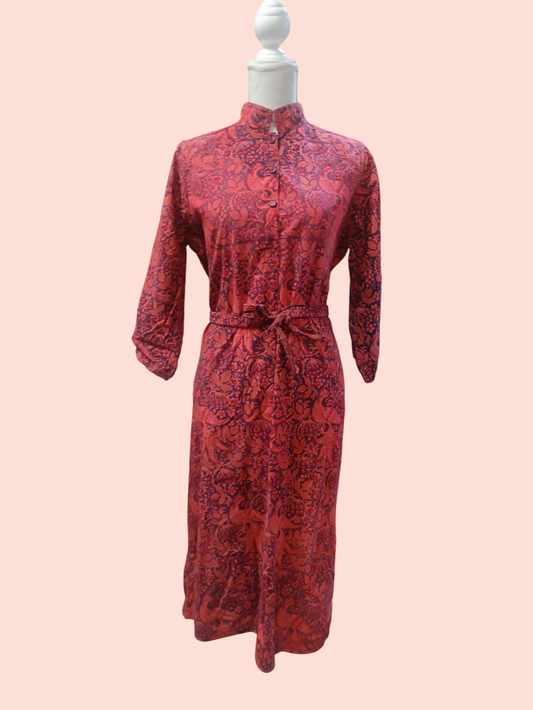 Vintage Kleid M Rot mit Musterung