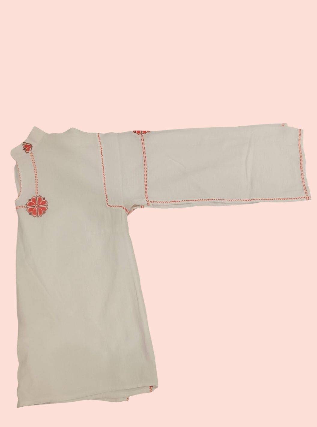 Vintage Bluse M/L Weiß mit Stickerei