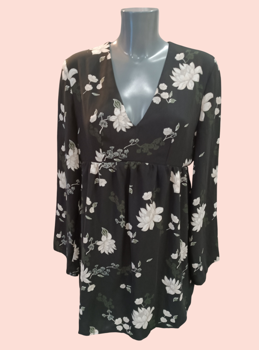 Kleid L/XL einfäbrig/gemustert