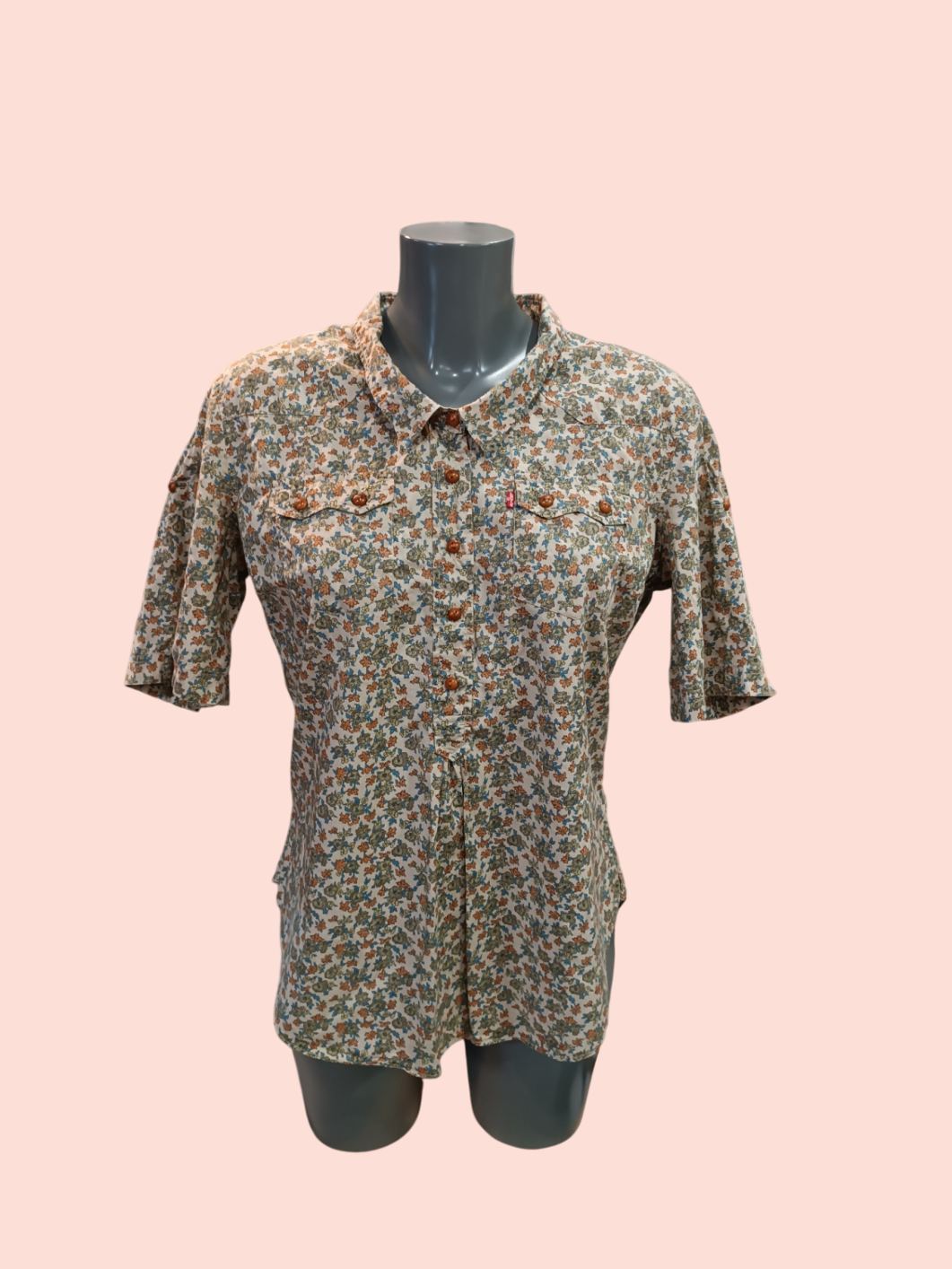 Levi's Hemd M Braun mit Blumenmuster 