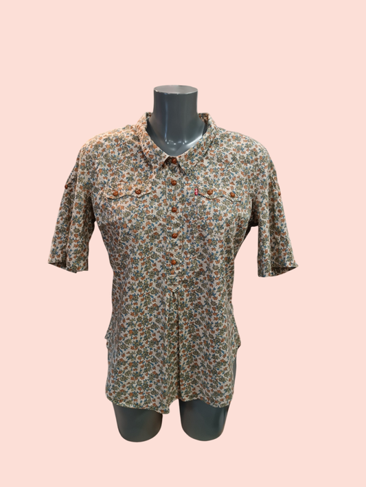 Levi's Hemd M Braun mit Blumenmuster 
