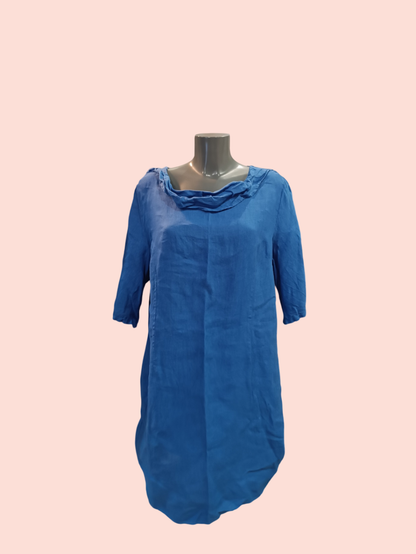 Ärmelloses Hemd-Kleid XXXL Leinen