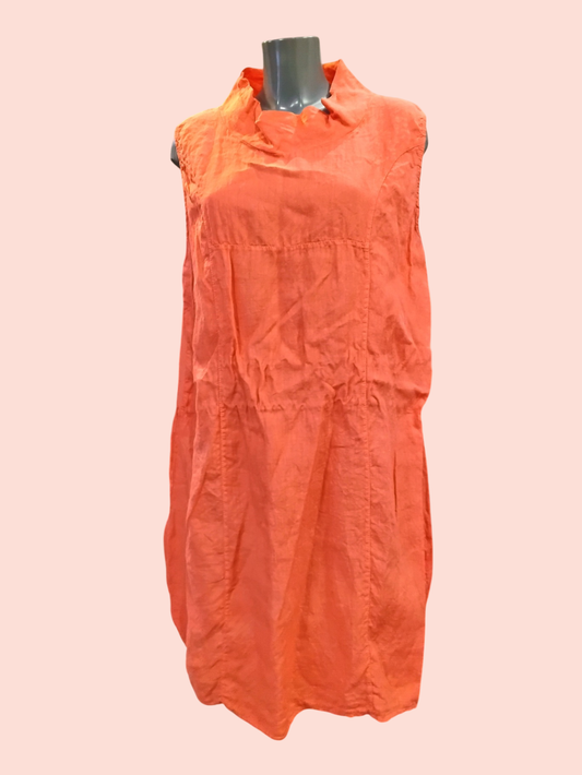 Ärmelloses Hemd-Kleid XXXL Leinen