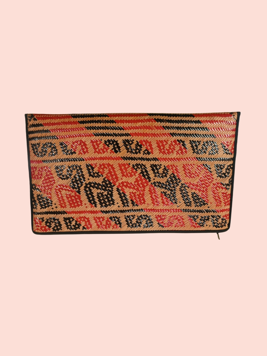 Tasche Mehrfarbig (Rot, Schwarz, Natur)