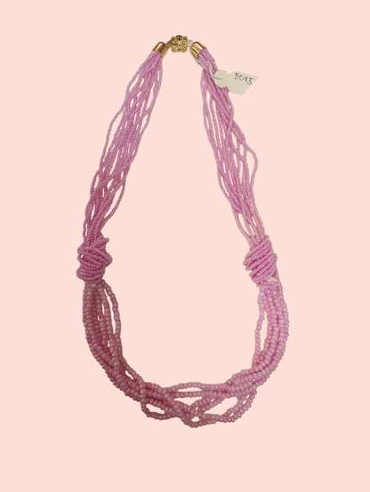 Halskette bunte gedrehte Perlenreihen