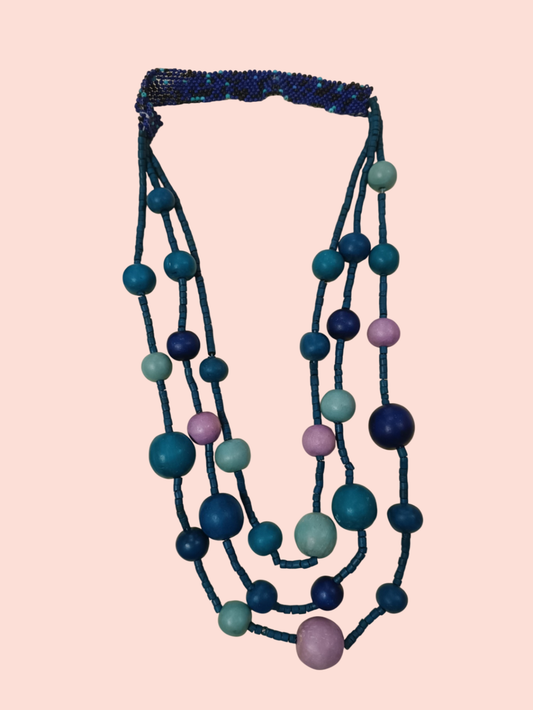 Halskette Bunt (Anthrazit, Lila, Mint, Himmelblau)