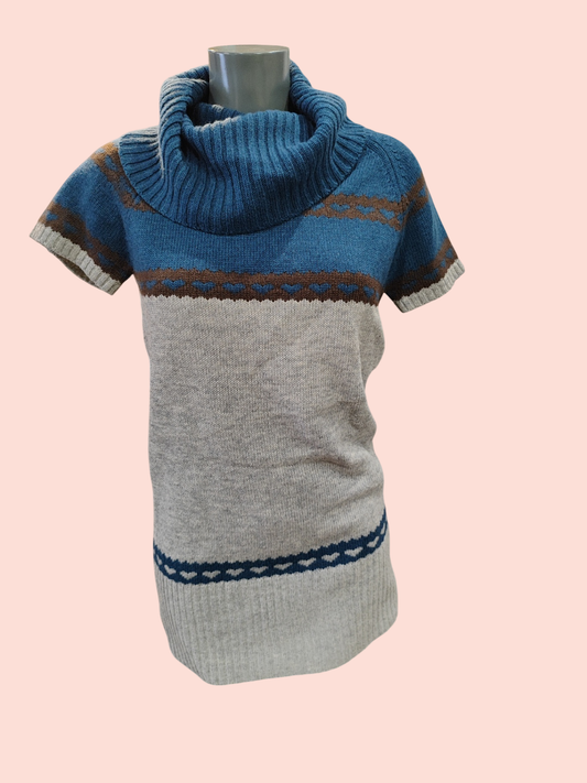 ICHI Pulli L Grau, Blau, Braun