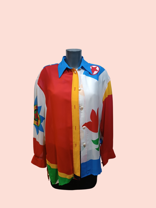 Vintage Bluse M bunt
