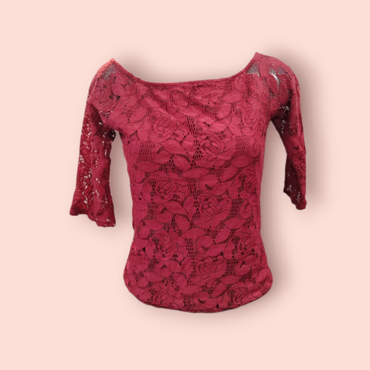 Bluse M Dunkelrot