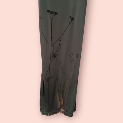Marc Cain Kleid S/M dunkelgrün mit Blumen