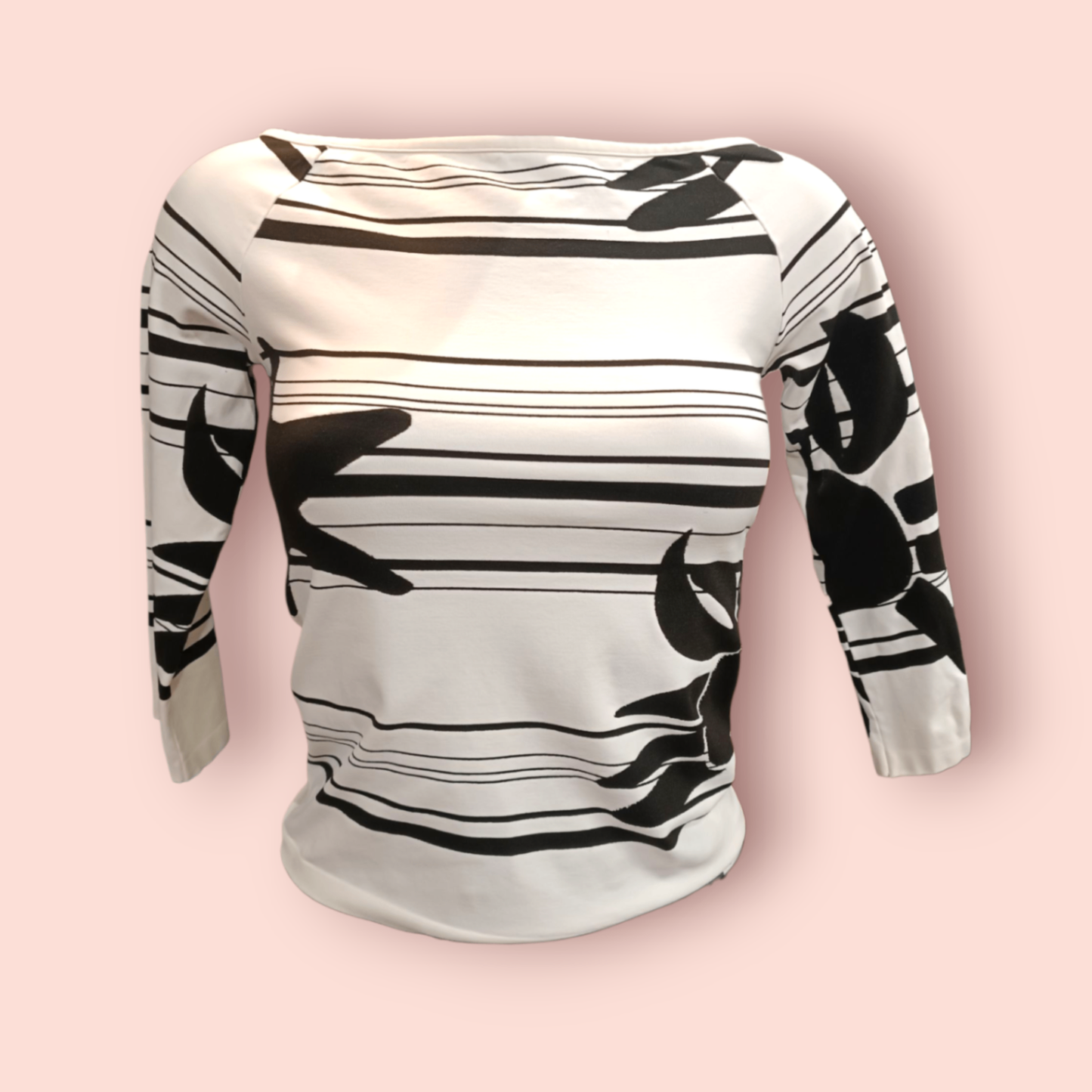 UCOB Bluse M Weiß mit schwarz
