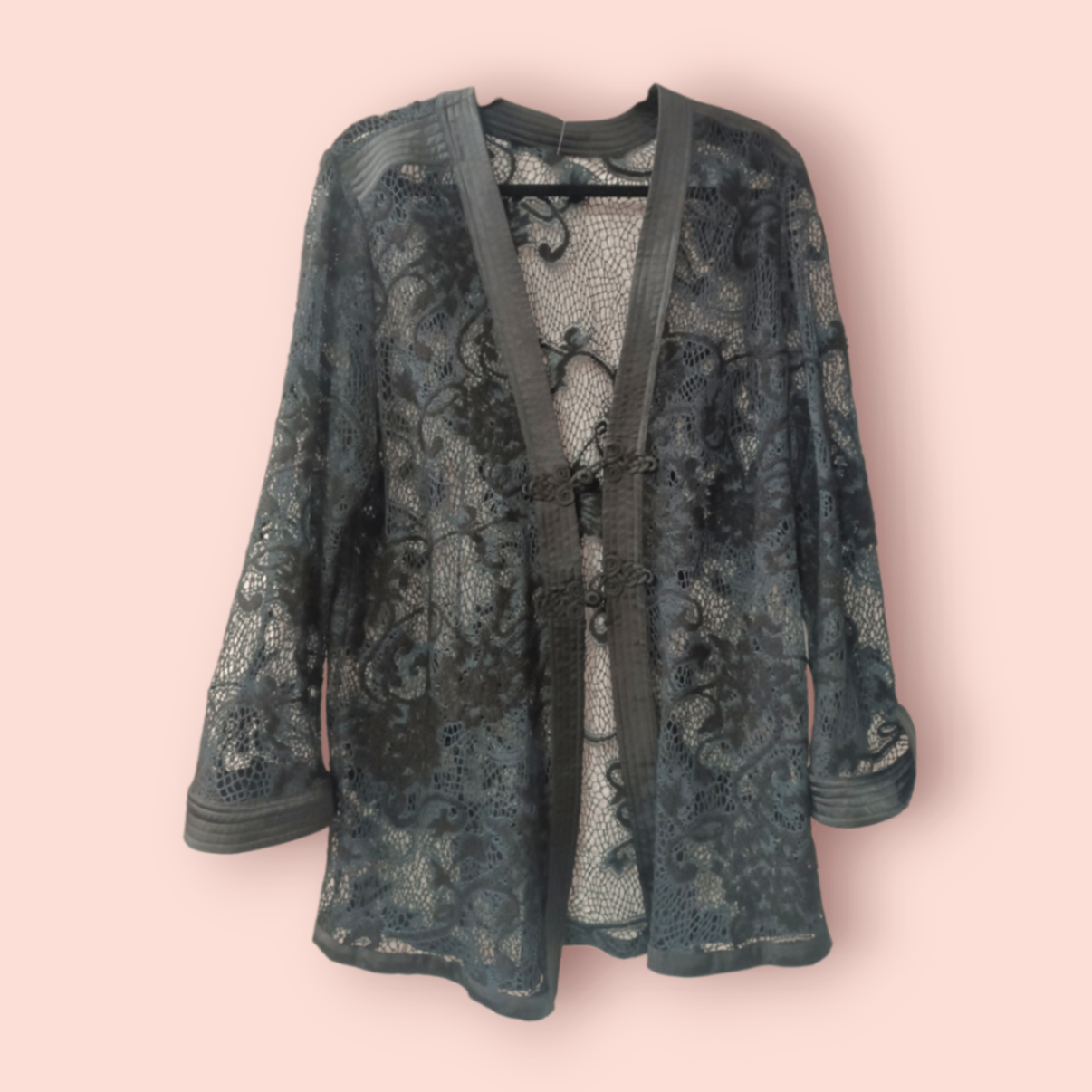 Bluse L Schwarze Spitze