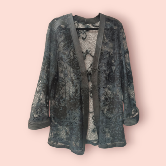 Bluse L Schwarze Spitze