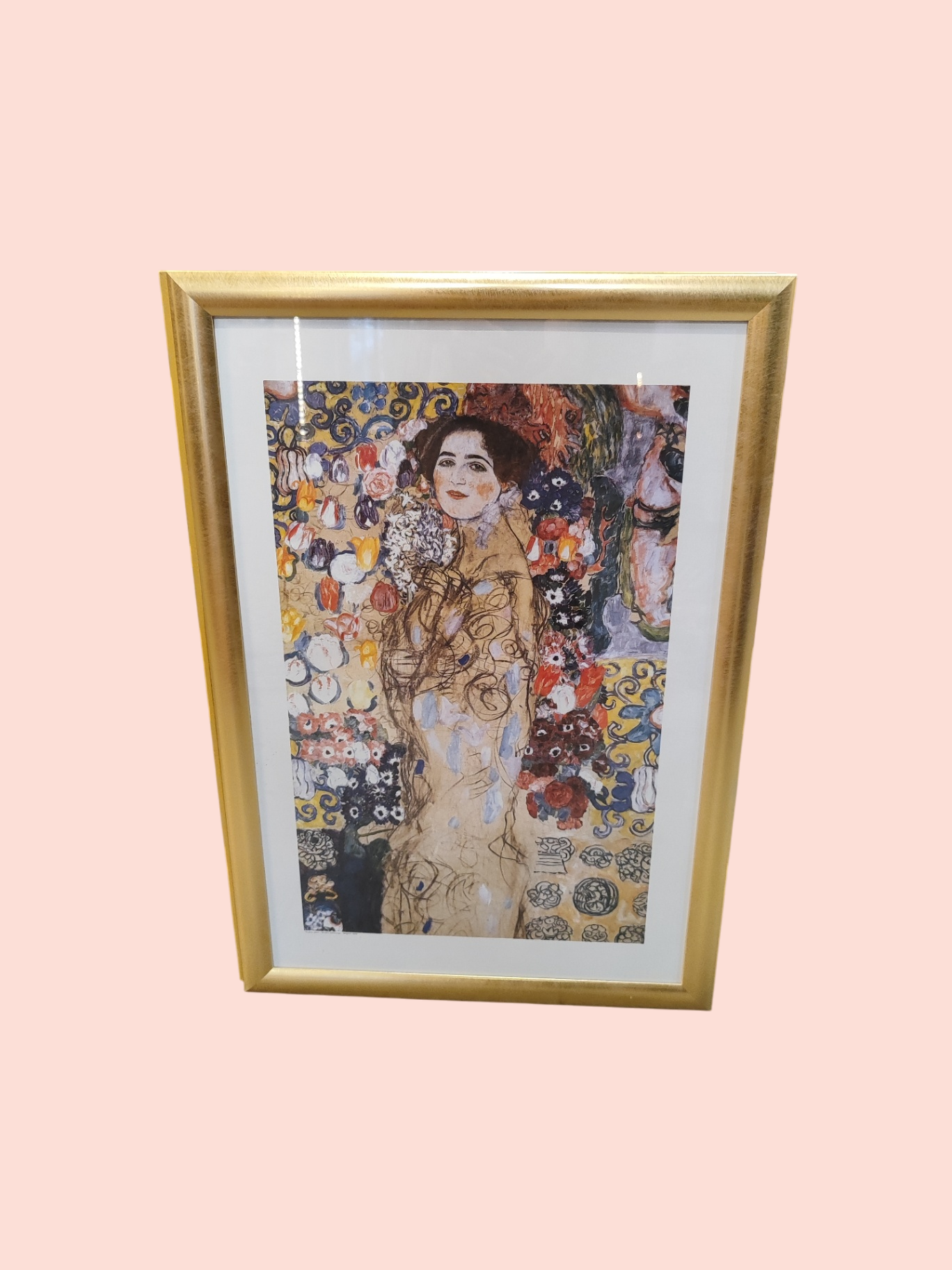 Klimt Bilderrahmen mit Kunstwerk Gold