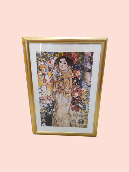 Klimt Bilderrahmen mit Kunstwerk Gold