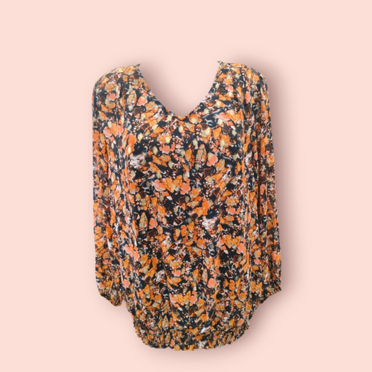 Zizzi Bluse S Mehrfarbig (Primär Orange, Schwarz, Weiß)
