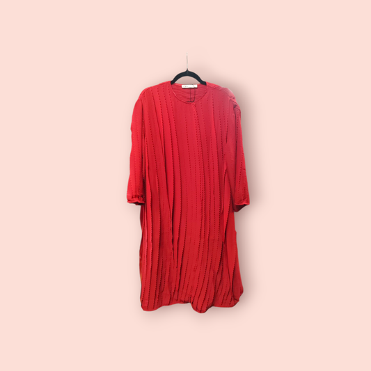 Zara Lamellen Mantel L Rot