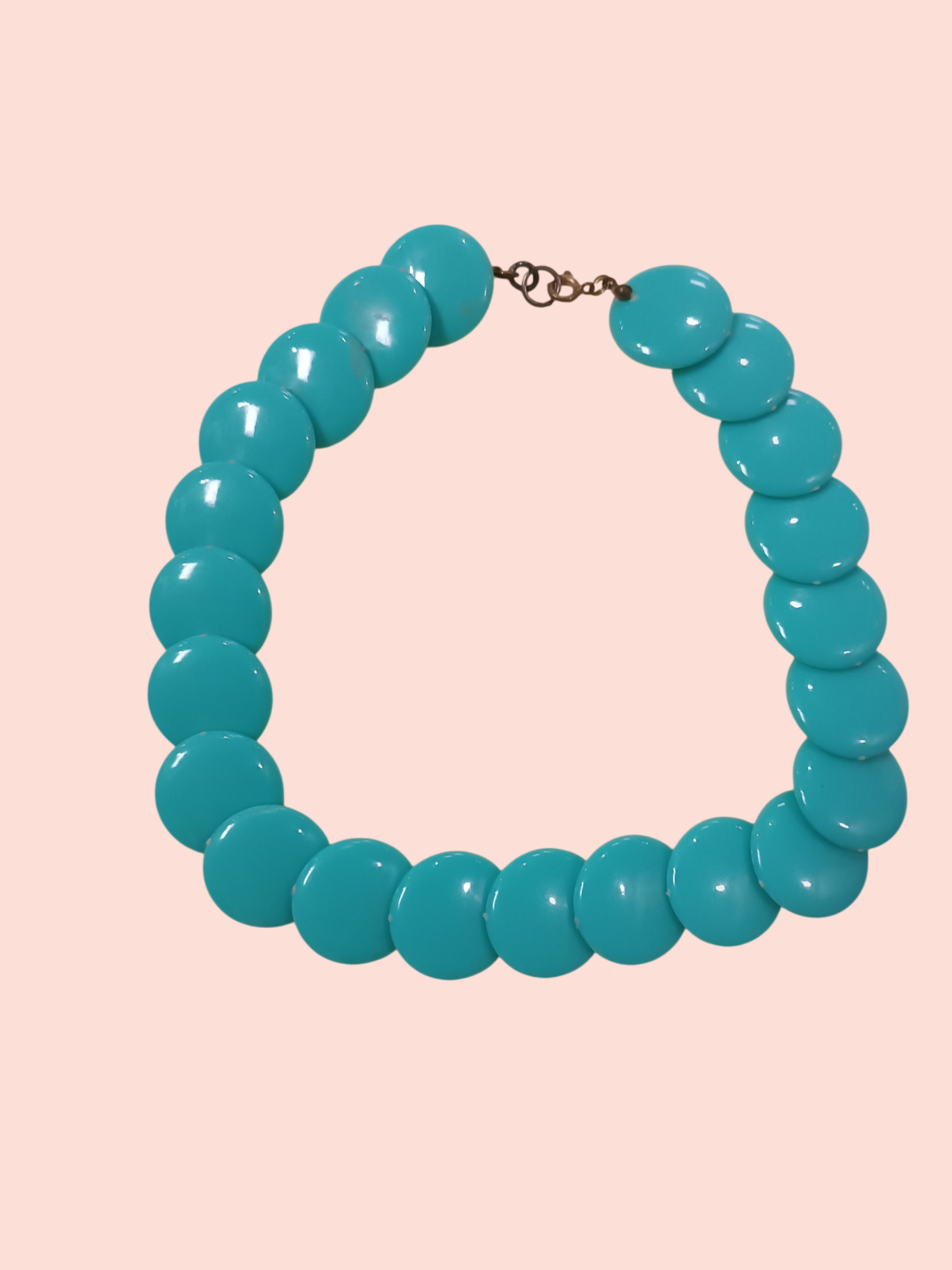 Halskette runde Plättchen (Weiß und Rot/Schwarz)