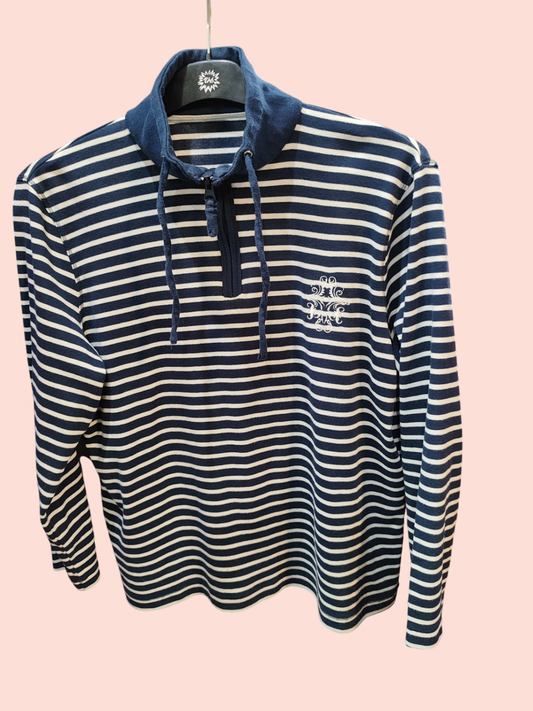 Sweatshirt M Blau-Weiß gestreift