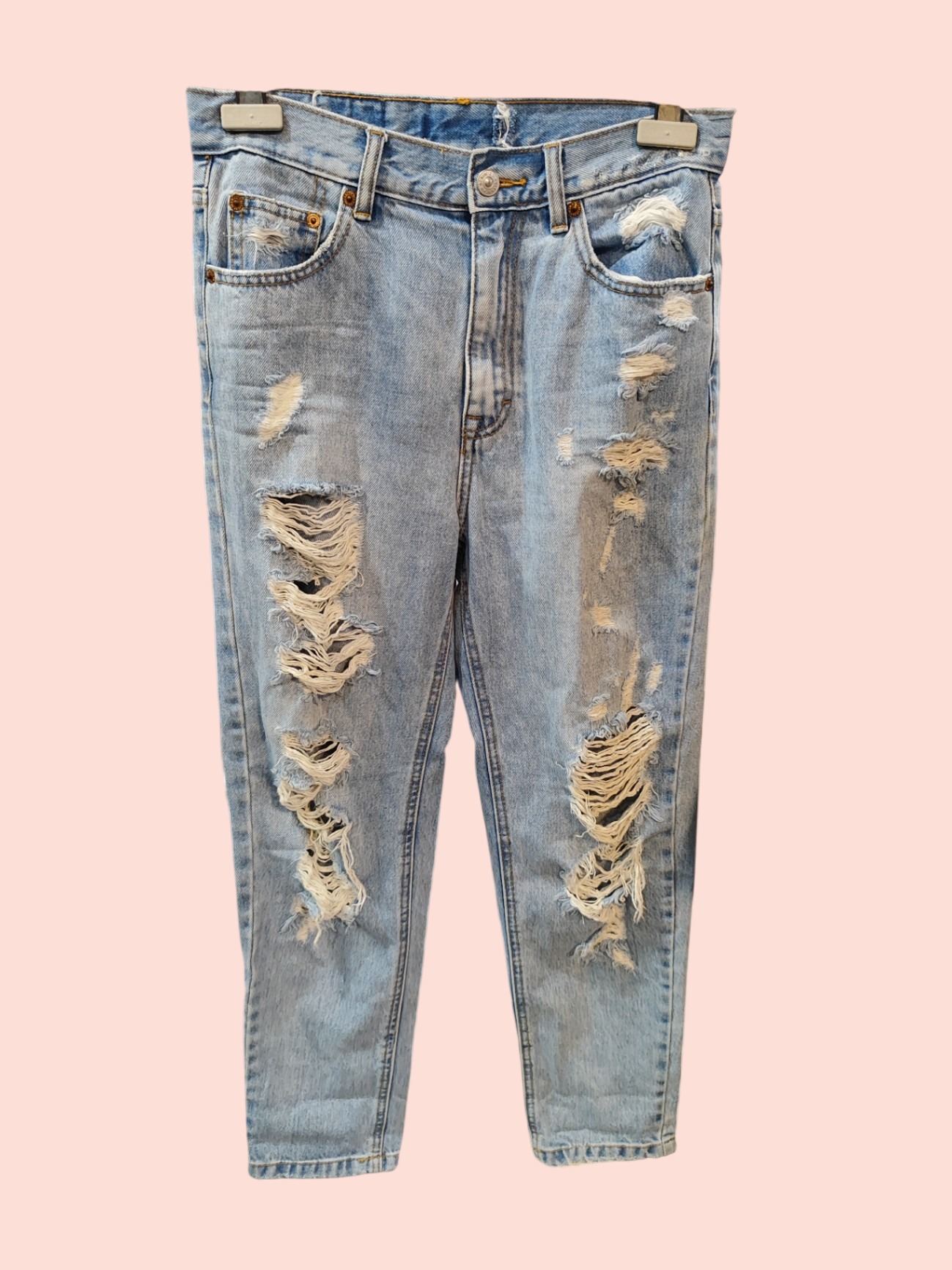 Pull&Bear Jeans S Hellblau, Distressed