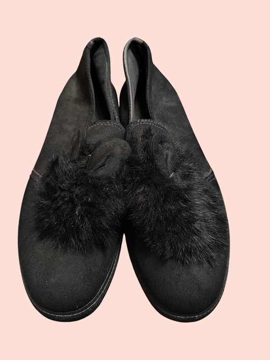 Schuhe mit Pelz 41 Schwarz