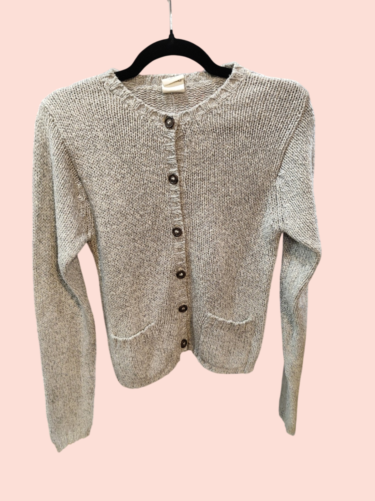 Cardigan S Beige/Grau gestrickt