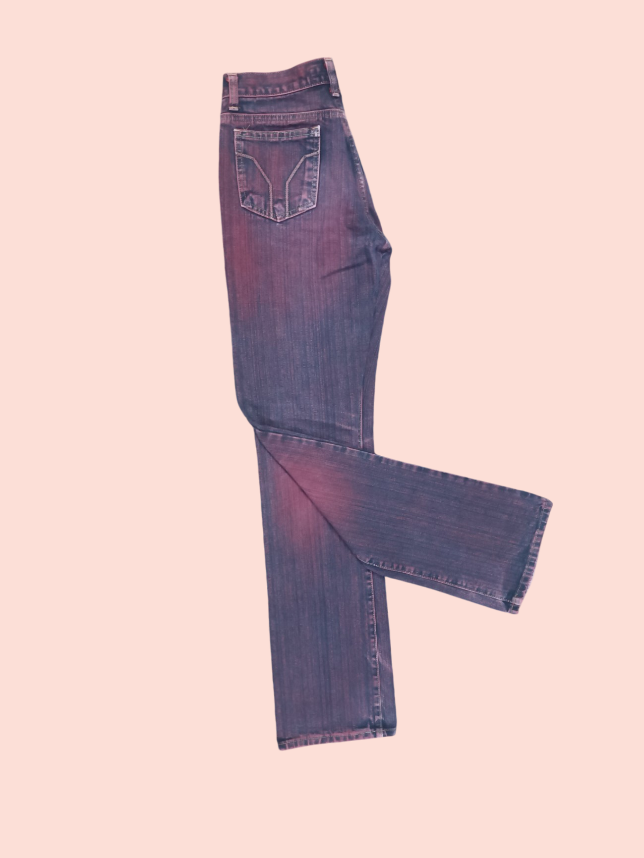 RARE - Authentic Purple Wash Miss Sixty Low Rise Flared Jeans Jeans S Verwaschenes Lila, Dunkelblau