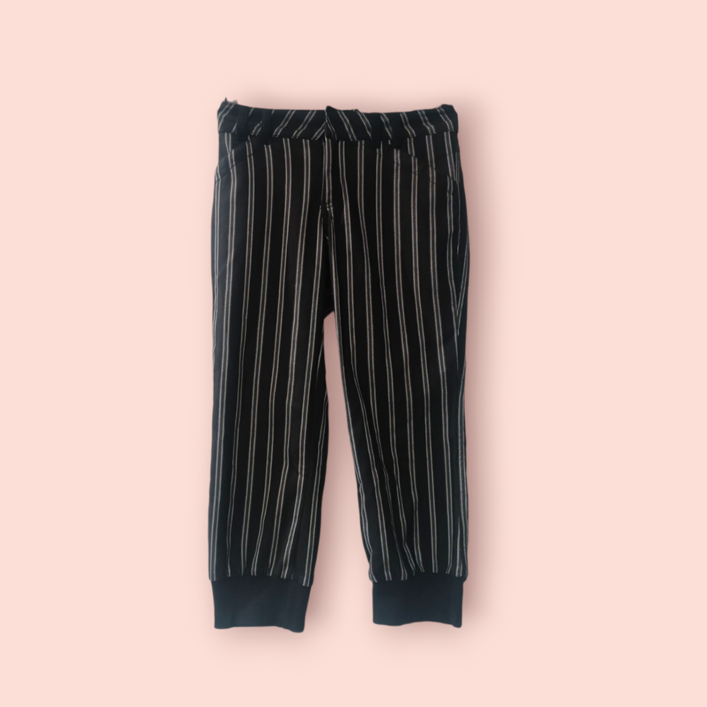 QS Style Hose XS Schwarz mit weißen Streifen