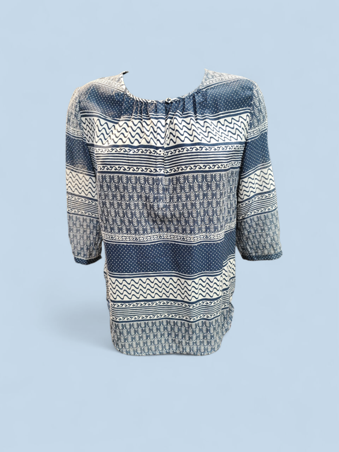 Marc O'Polo Bluse S Marineblau und Weiß