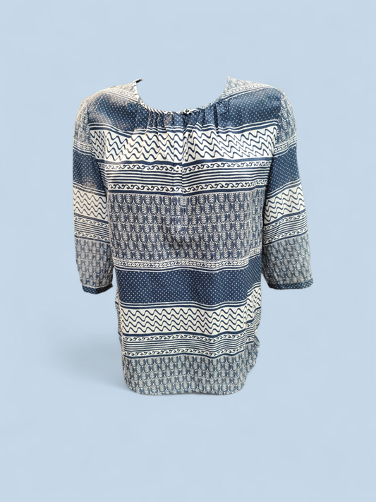 Marc O'Polo Bluse S Marineblau und Weiß