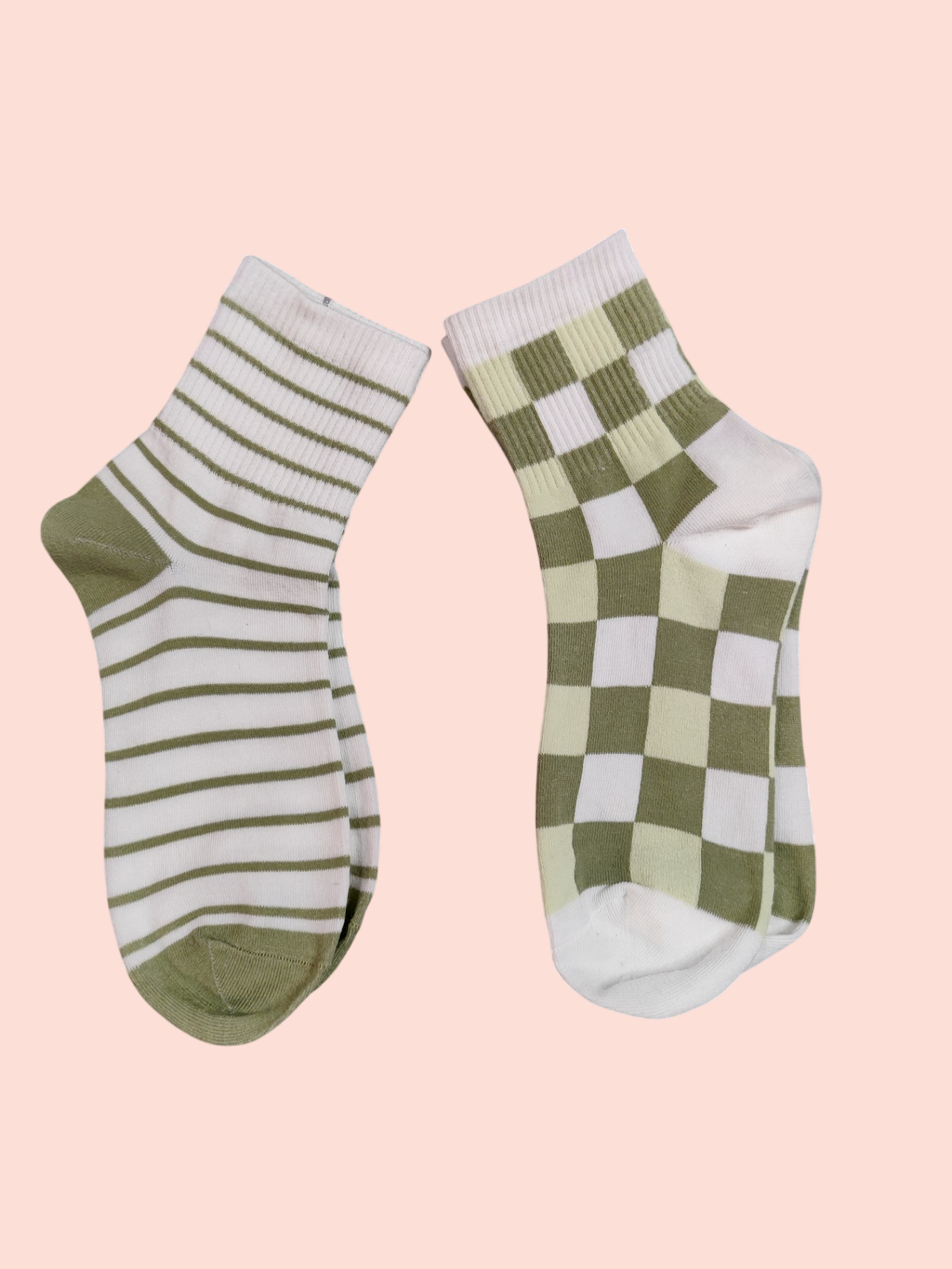 Socken Beige, Weiß, Grün