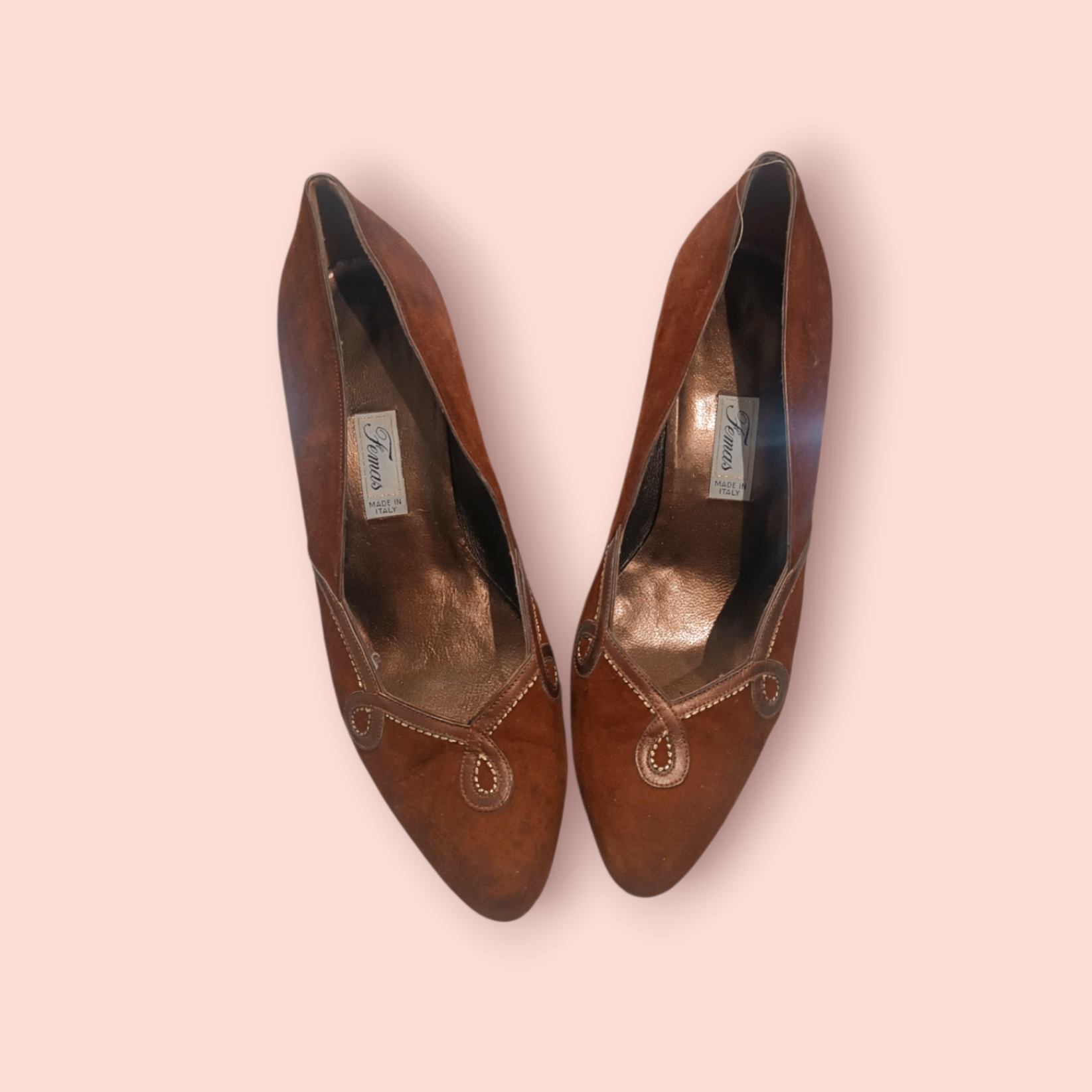 Femas Pumps 37,5 Braun mit Musterung